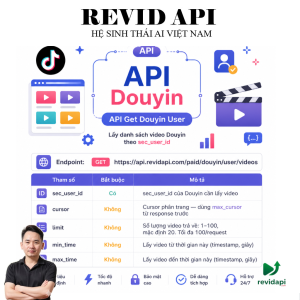 API Get Douyin User | Lấy danh sách video theo sec_user_id