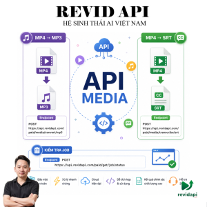 API Media | MP4 sang MP3 & SRT Transcribe