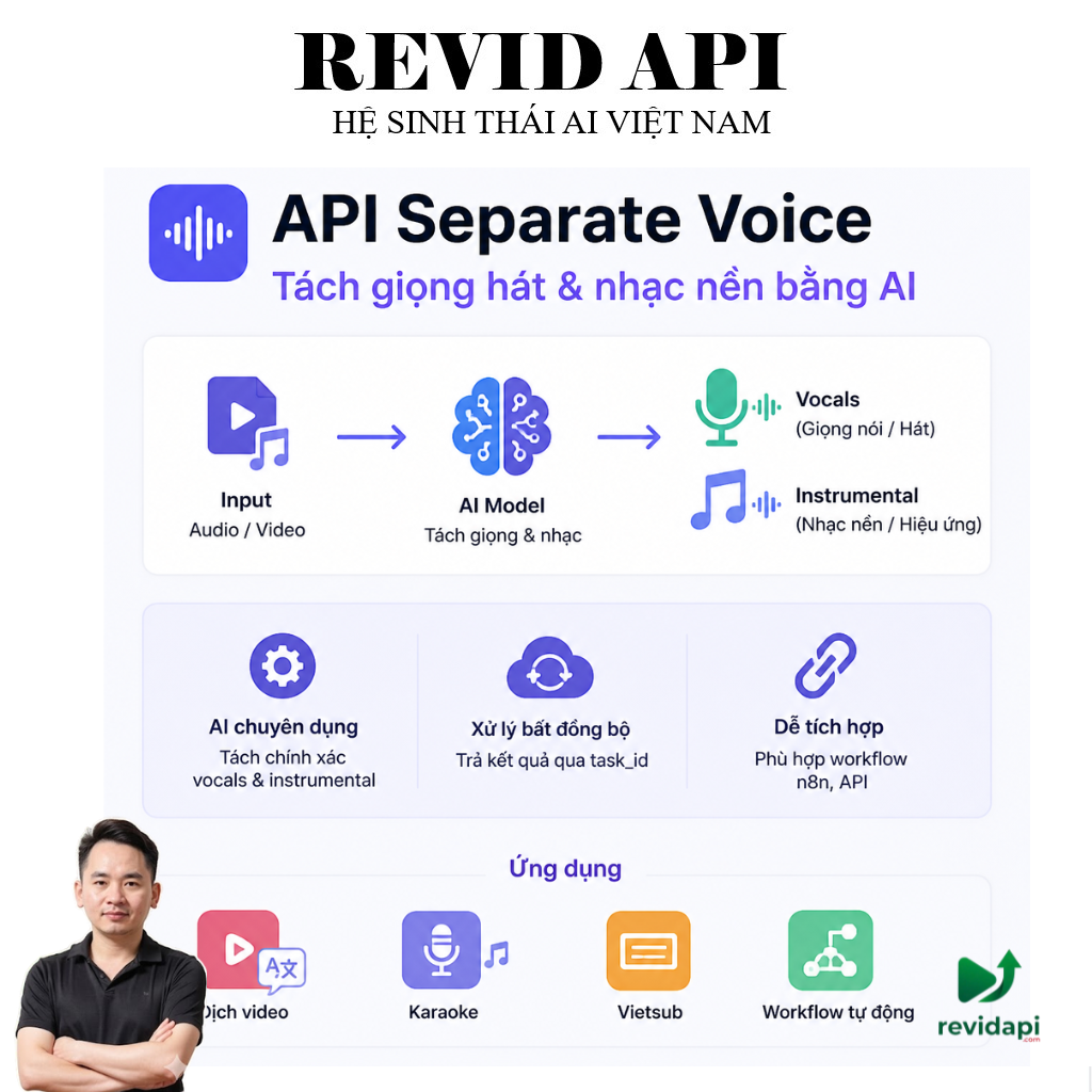 API Separate Voice | Tách giọng & nhạc nền AI