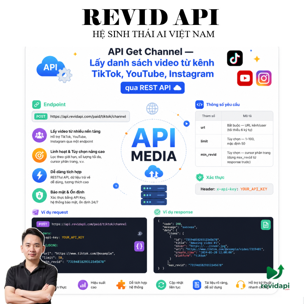 API Get Channel | Lấy danh sách video kênh đa nền tảng