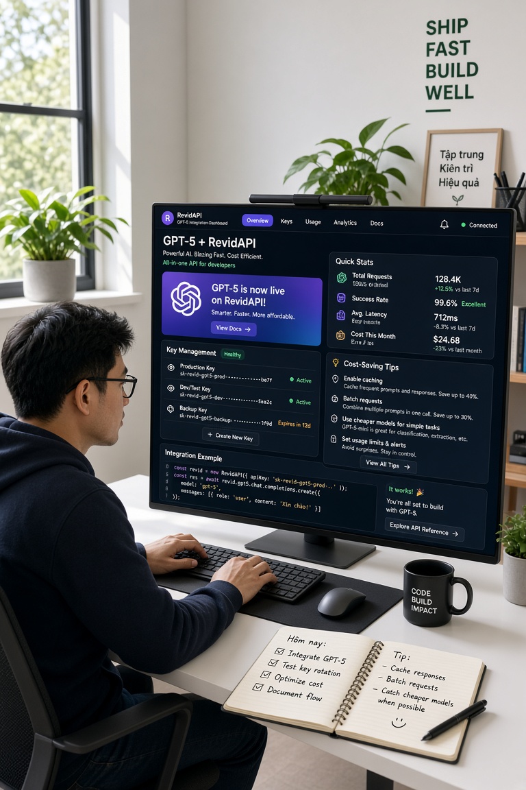 Pro-Tips Cho Developer + Tích Hợp RevidAPI — api gpt-5 giá rẻ tại việt nam | RevidAPI