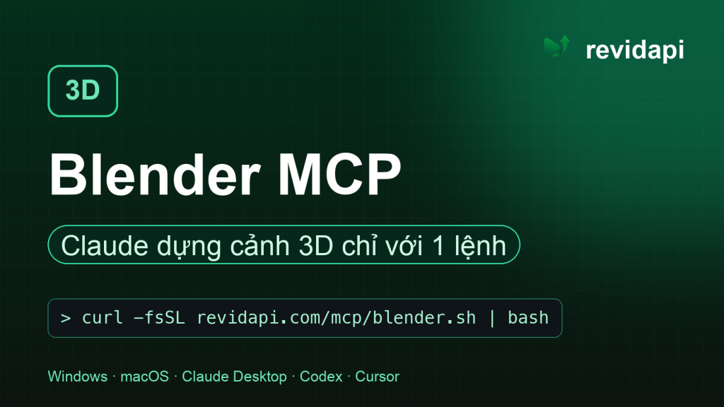 Blender MCP: Kết Nối Claude Với Blender Để AI Dựng Cảnh 3D (Windows, Mac)