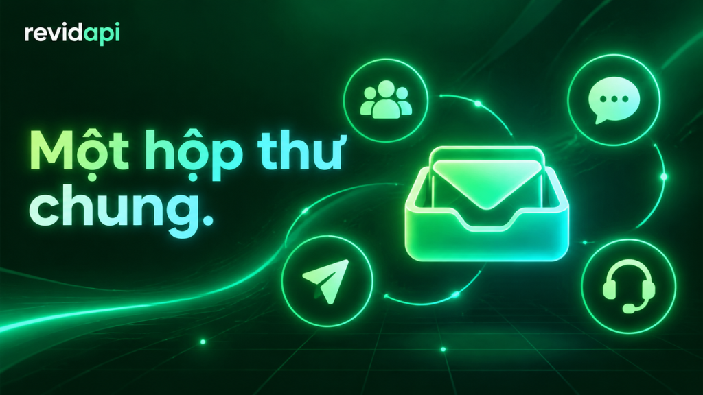 gom tin nhắn Zalo Fanpage Telegram về một hộp thư