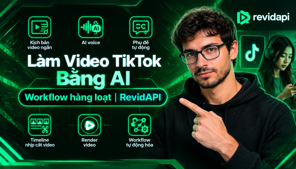 làm video TikTok bằng AI — ảnh bìa | RevidAPI