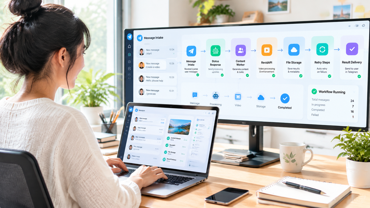 Tích hợp RevidAPI vào worker xử lý nội dung — tạo bot Telegram | RevidAPI