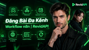 tự động đăng bài social media bằng n8n — ảnh bìa | RevidAPI